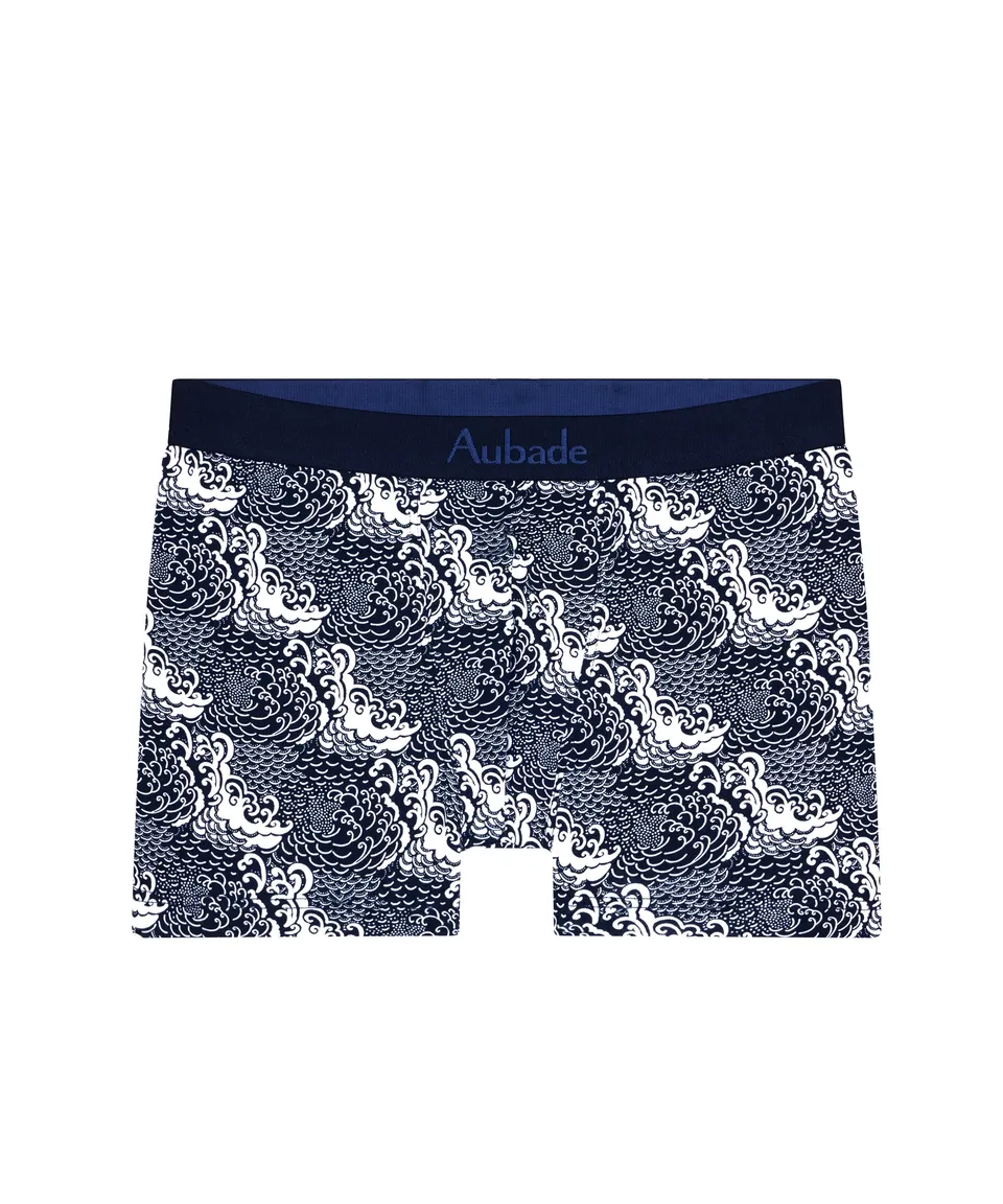 aubade-homme-boxer-new-wave-coton-biologique-certifi-gots-ceinture-logotyp-e-ton image 1