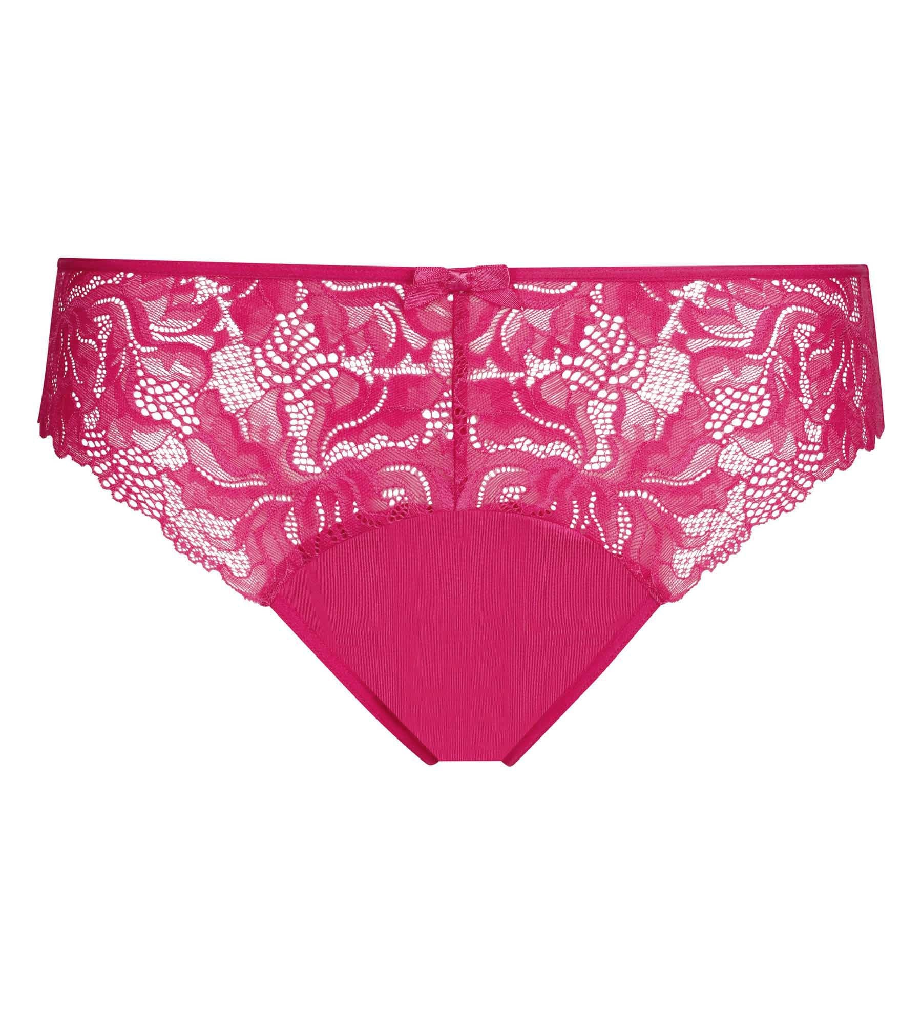dim-generous-essentiel-culotte-femme-microfibre-dentelle-fuchsia-intense image 5