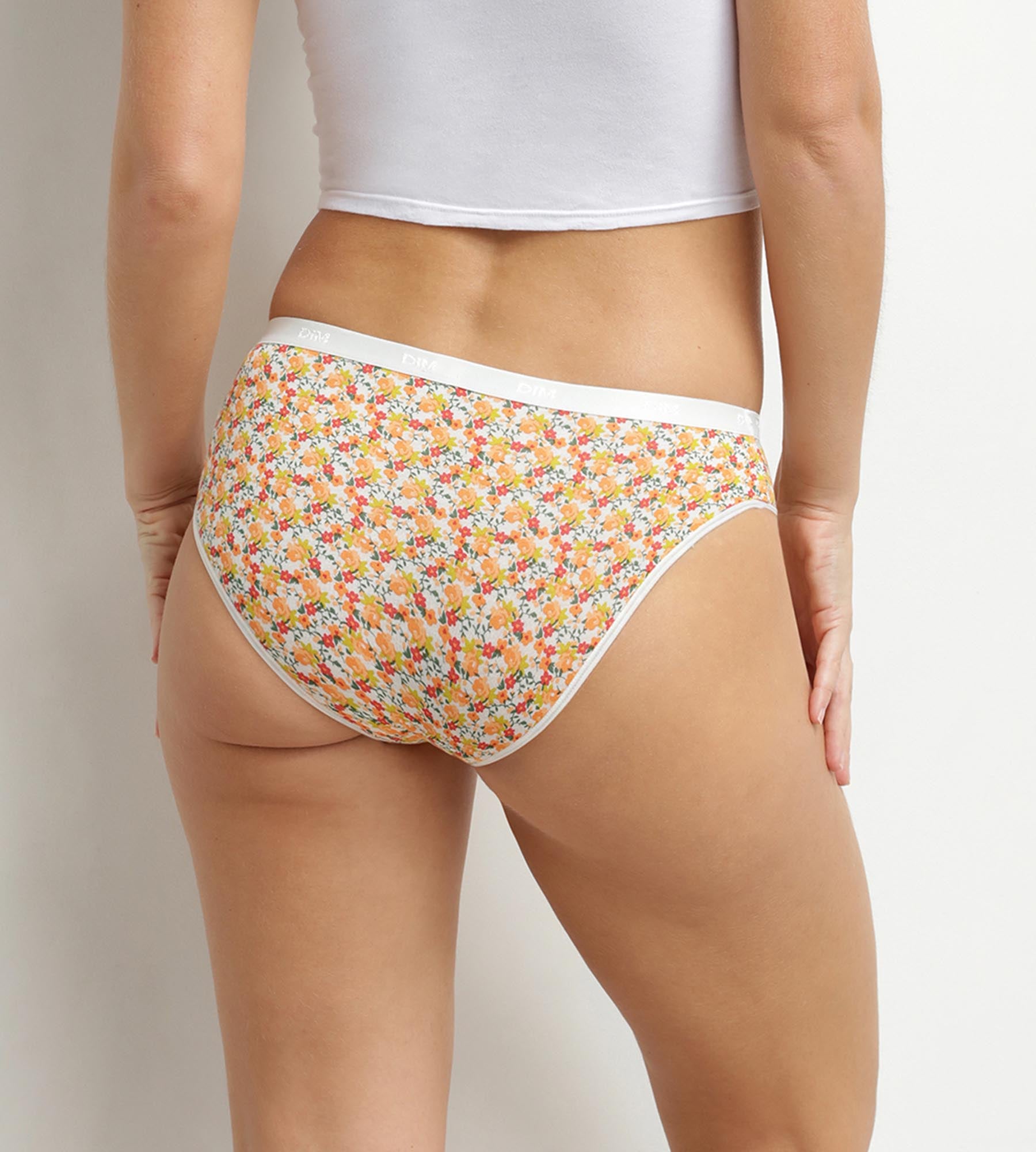 dim-les-pockets-lot-de-5-slips-femme-coton-stretch-motif-liberty image 2