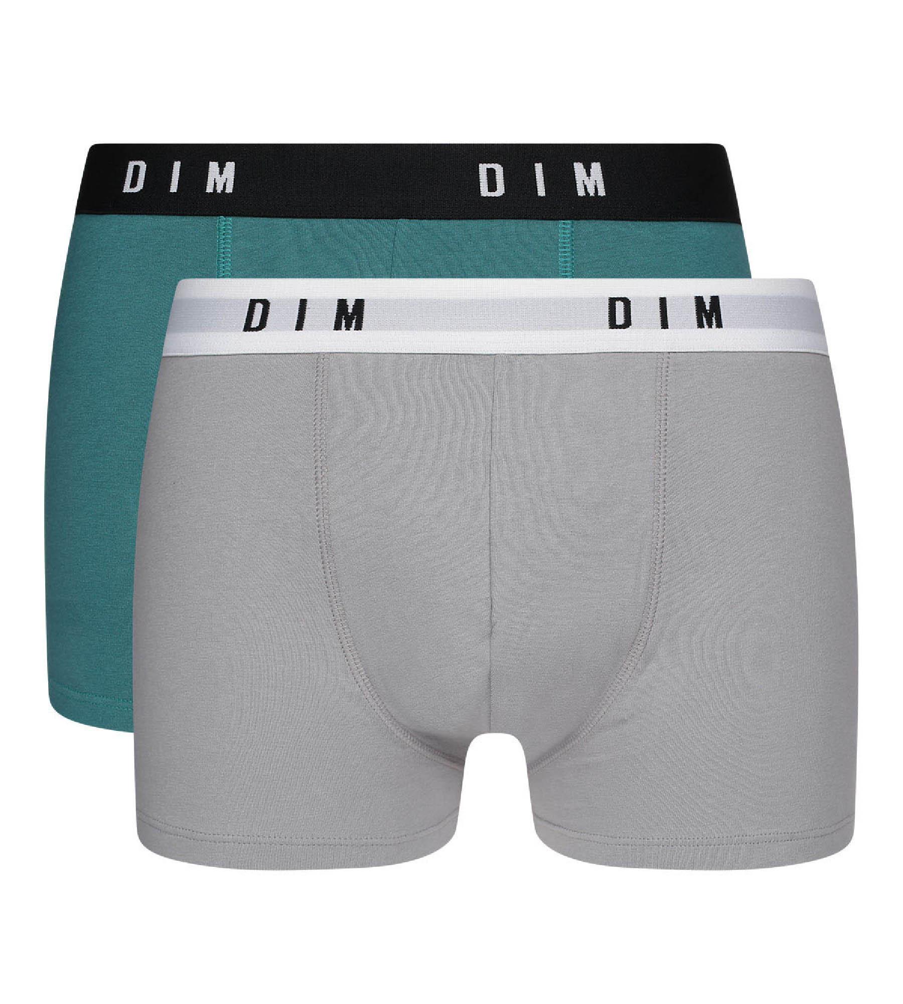 dim-originals-lot-de-2-boxers-homme-coton-stretch-acier-vert-meraude image 2