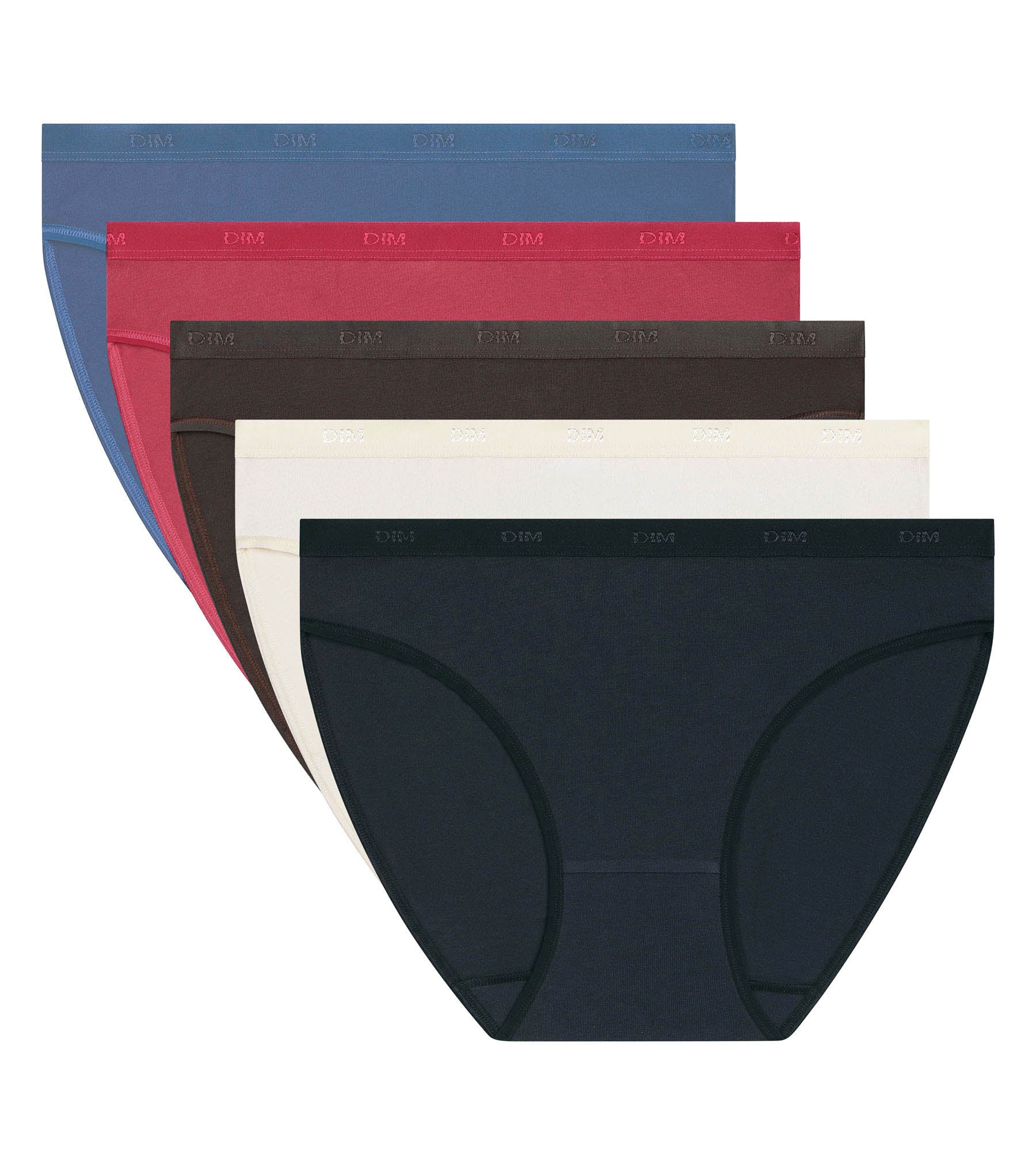 dim-les-pockets-ecodim-lot-de-5-slips-femme-coton-stretch-rouge image 5