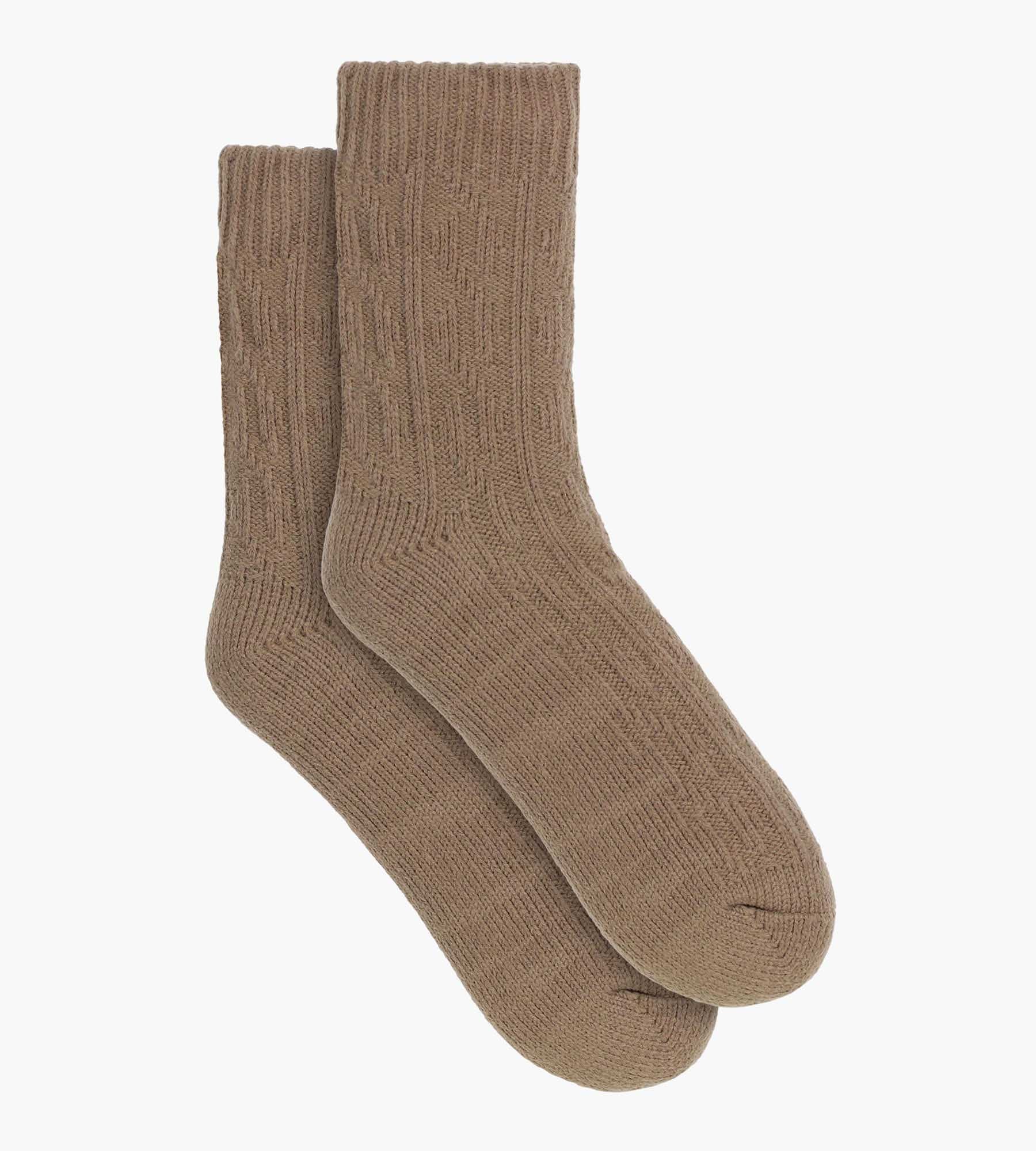 dim-cocoon-polaire-chaussette-chaude-femme-marron-mi-haute image 2