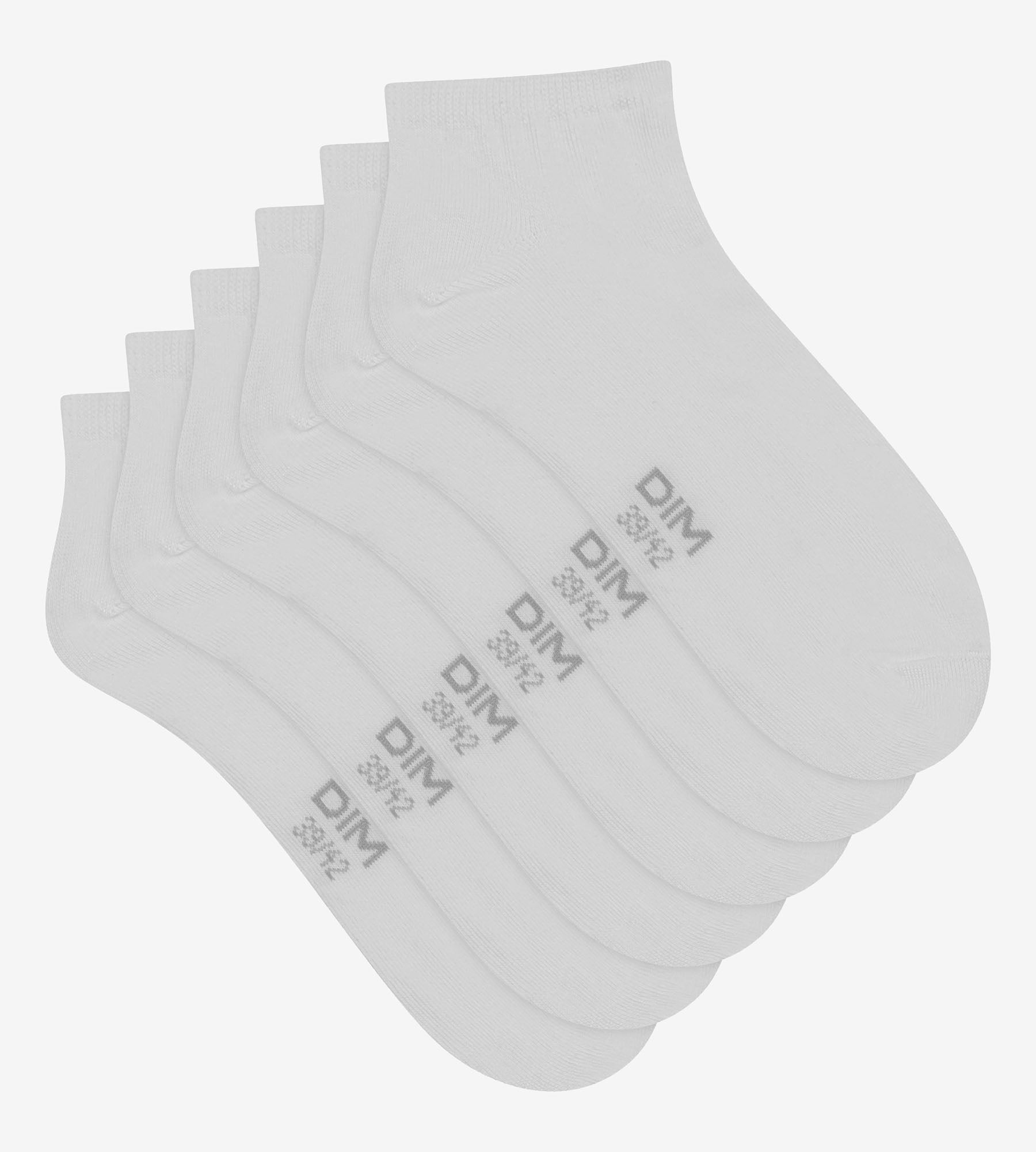 dim-coton-lot-de-3-paires-de-chaussettes-courtes-homme-blanc image 2