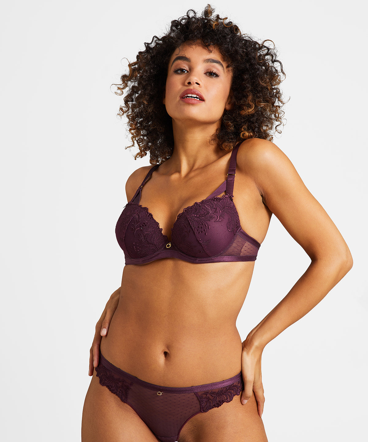 aubade-femme-passion-tanga-wineberry image 6