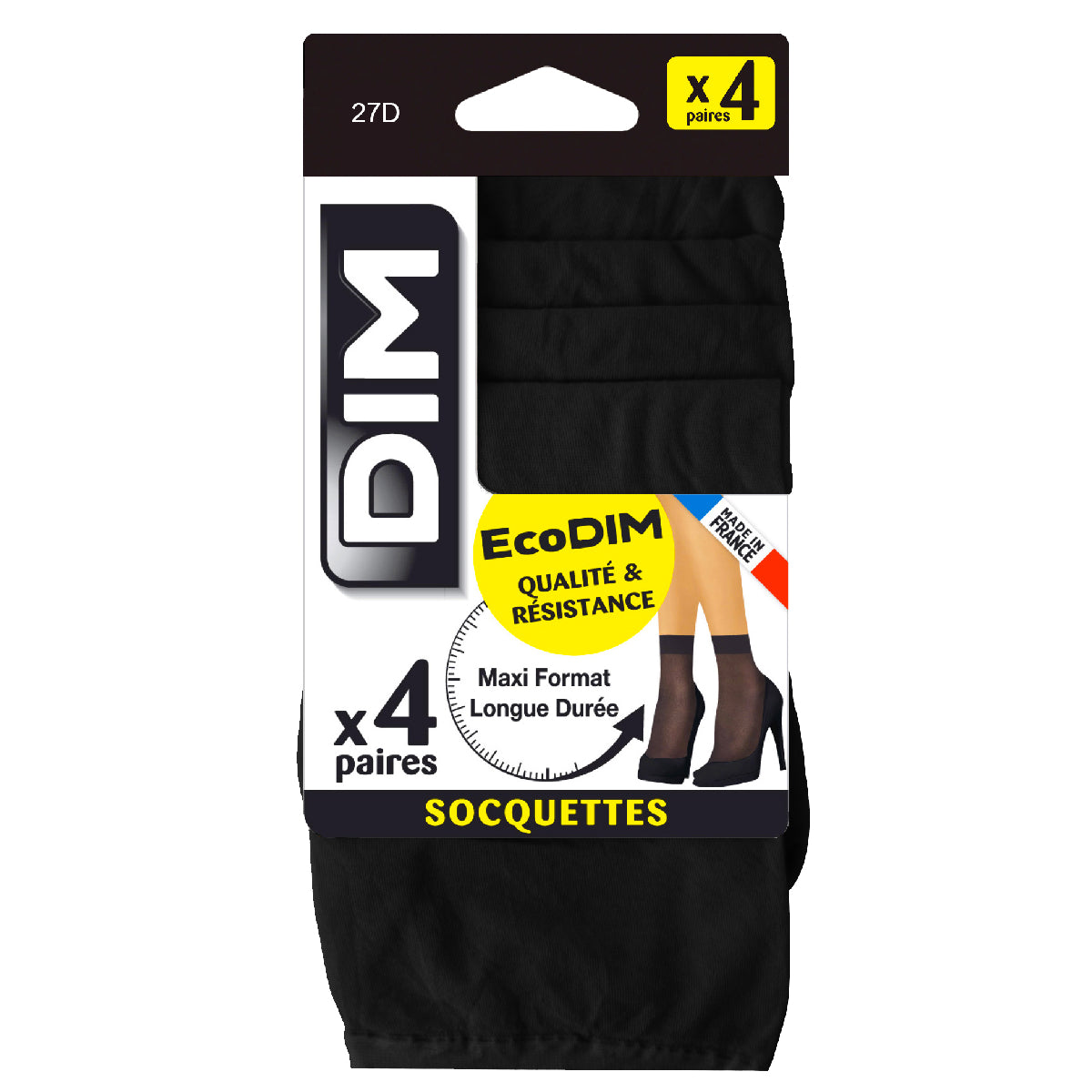 dim-ecodim-lot-de-4-socquettes-noires-semi-opaques-30d-femme image 2