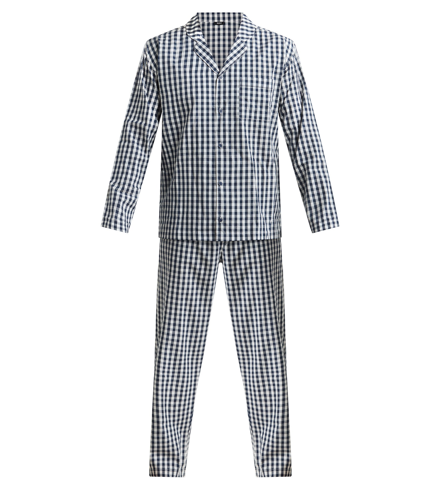 dim-woven-ensemble-pyjama-pantalon-homme-vichy-bleu image 5