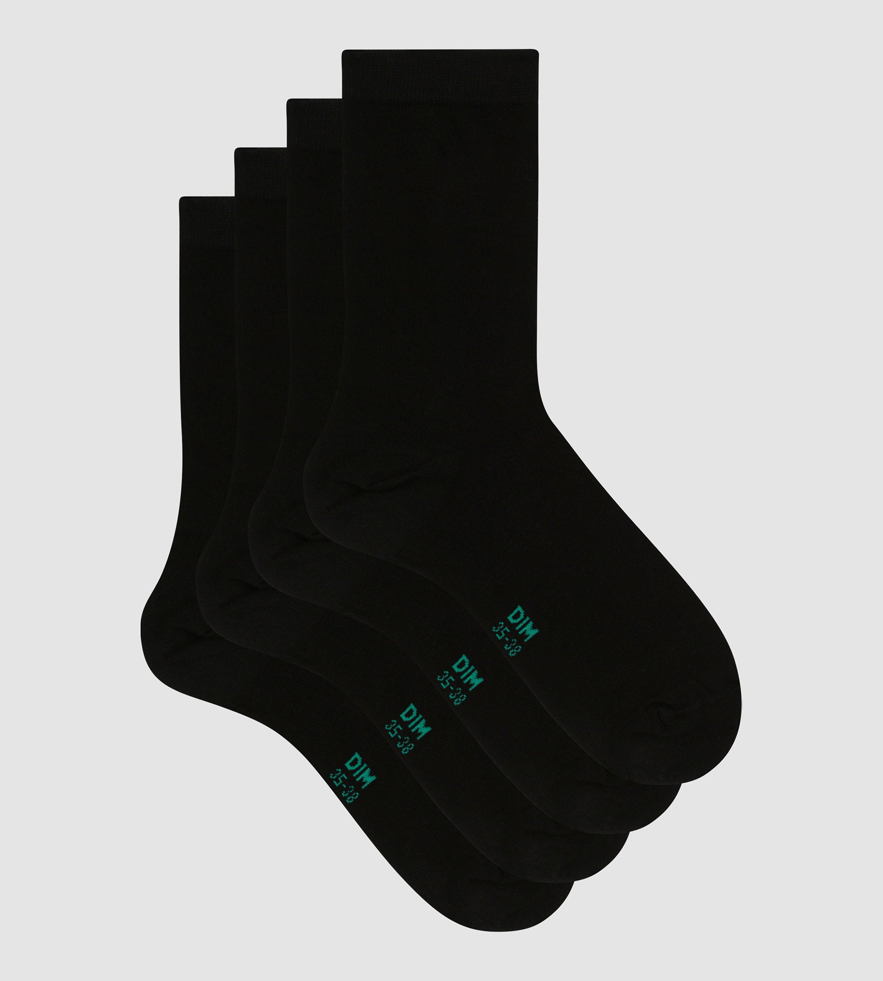 dim-good-lot-de-2-paires-de-chaussettes-femme-coton-bio-noir image 2
