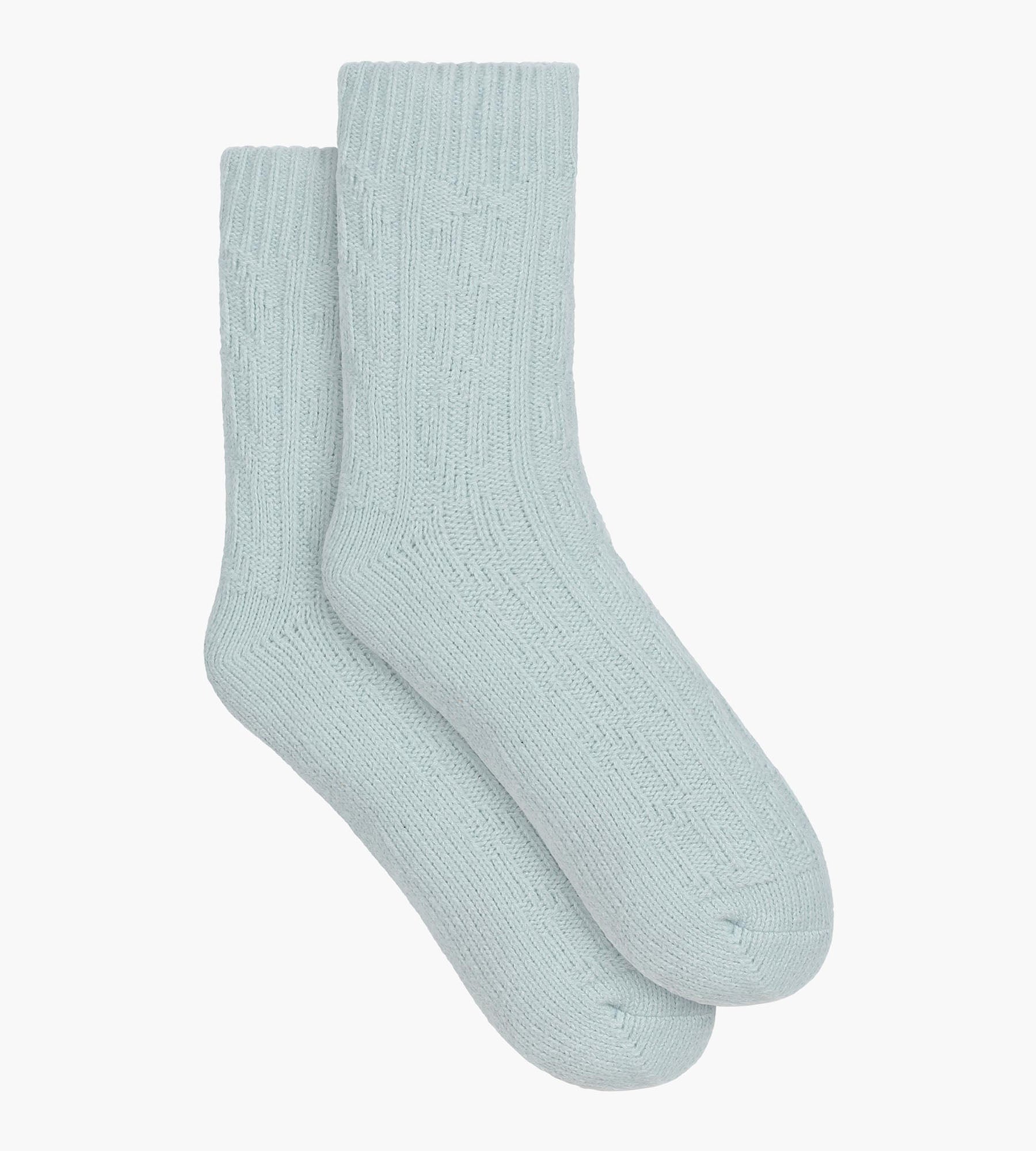 dim-cocoon-polaire-chaussette-chaude-femme-bleu-ciel-mi-haute image 2