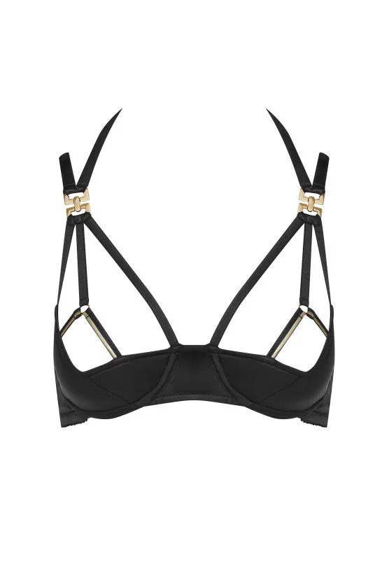 cadolle-bondage-soutien-gorge-sein-nu-satin-noir image 1