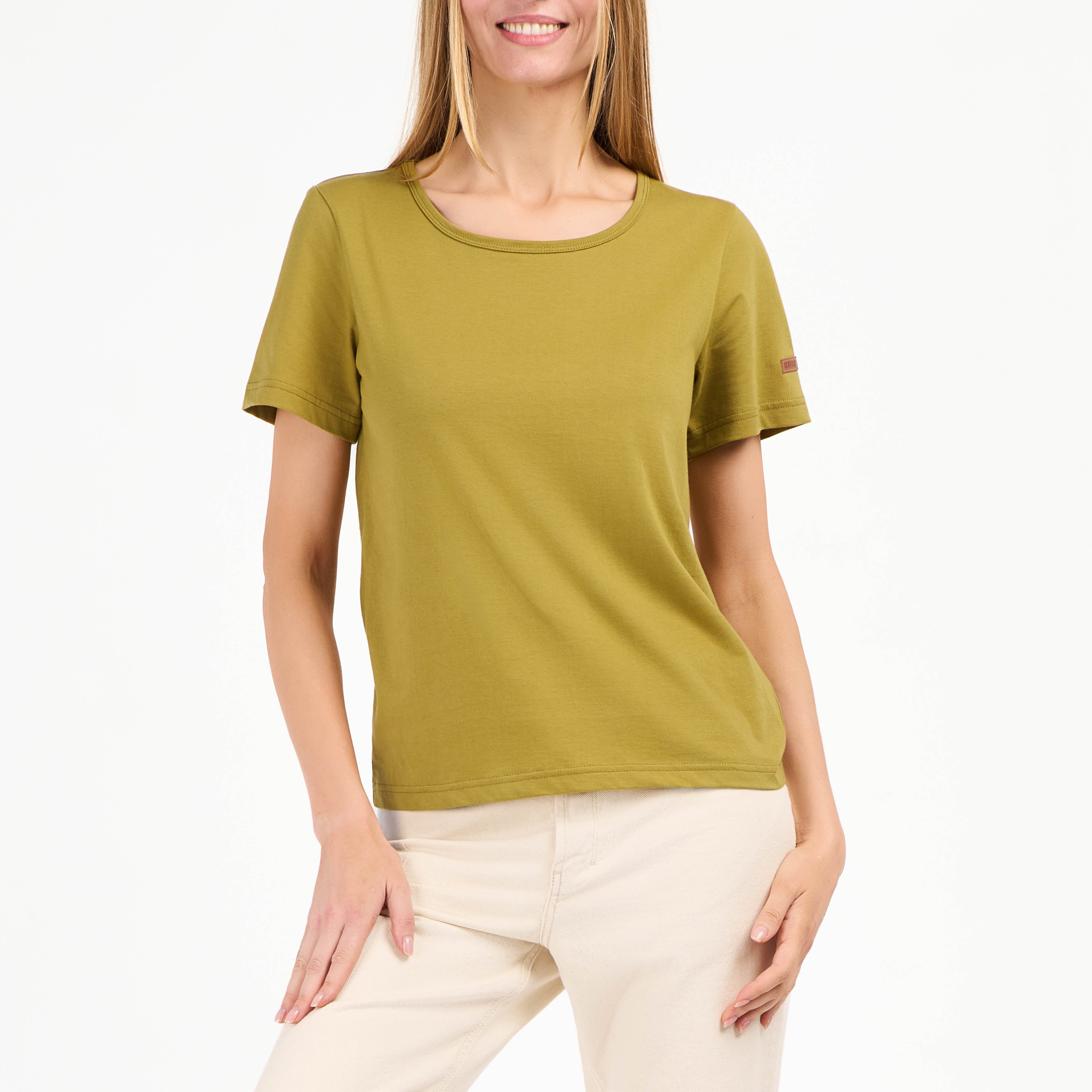 atelier-tuffery-t-shirt-femme-col-rond-olive-100-coton-bio image 4