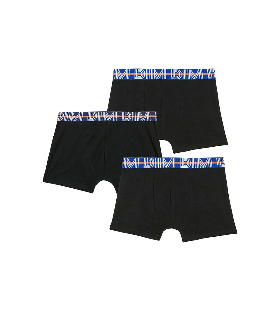 dim-ecodim-lot-de-3-boxers-gar-on-coton-stretch-noir image 1