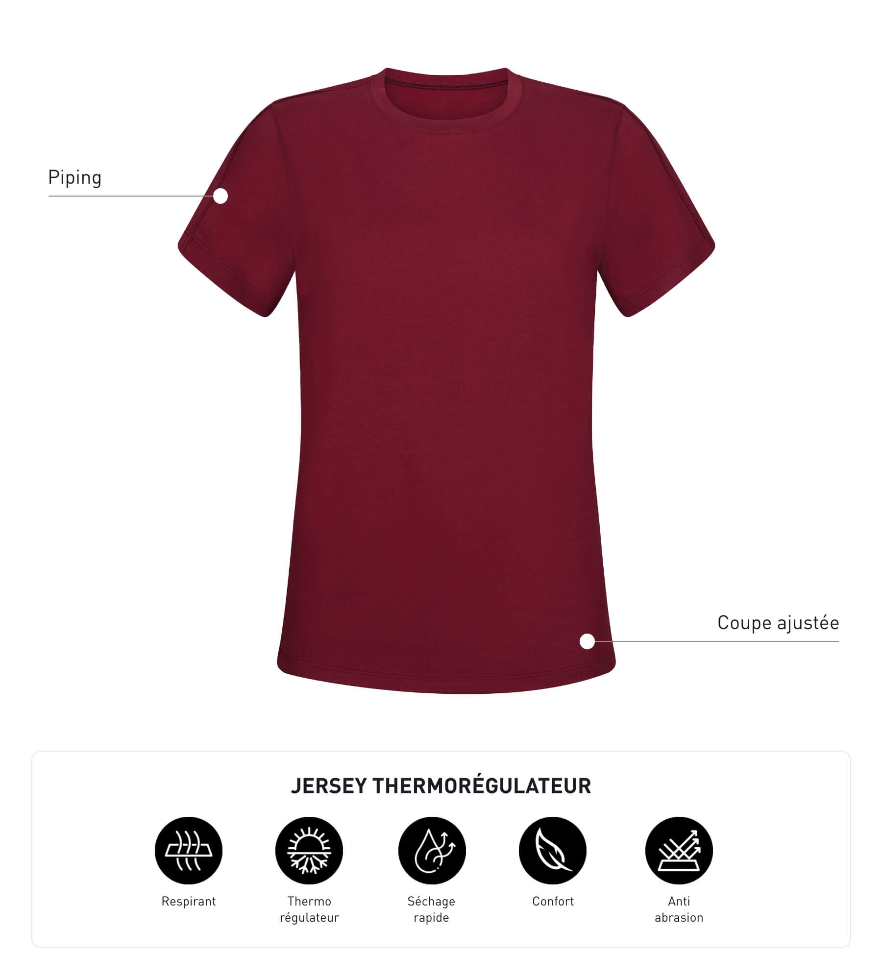 dim-move-t-shirt-de-sport-femme-thermor-gulateur-bordeaux image 5