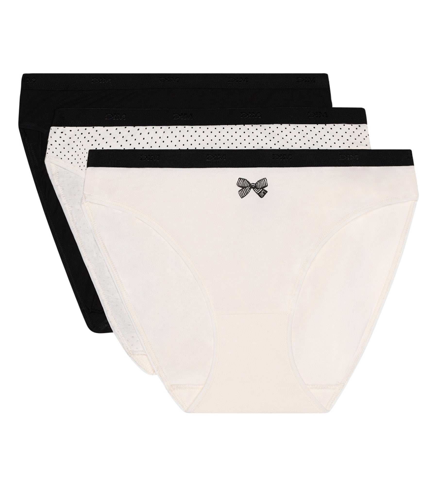 dim-les-pockets-lot-de-3-slips-coton-stretch-n-ud-noir image 5
