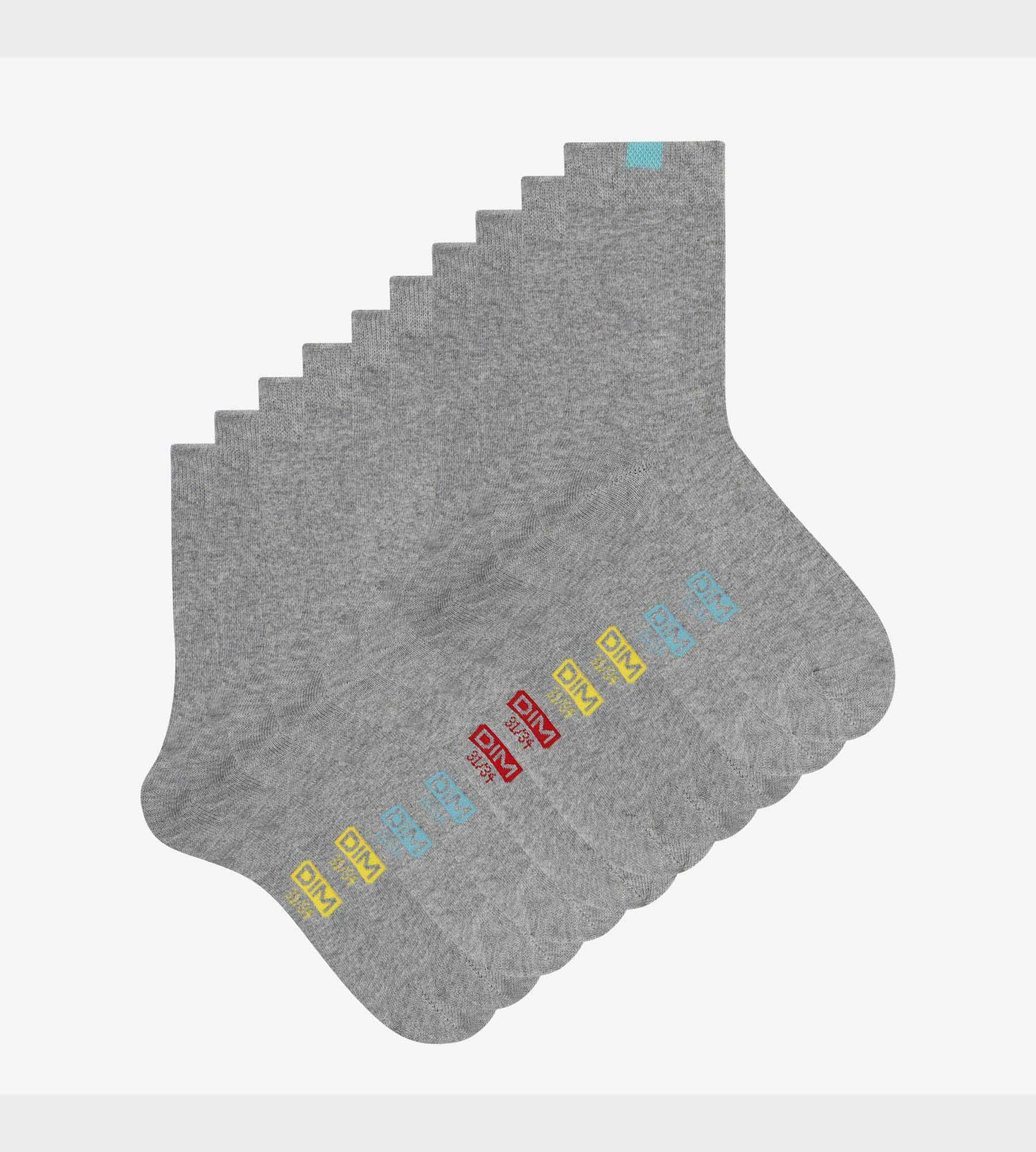 ecodim-lot-de-5-paires-de-chaussettes-enfant-coton-gris-chin image 2