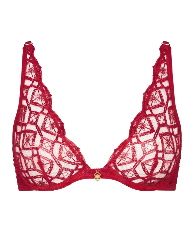 aubade-sense-of-illusion-soutien-gorge-triangle-ultra-plunge-armatures-red-berry image 1