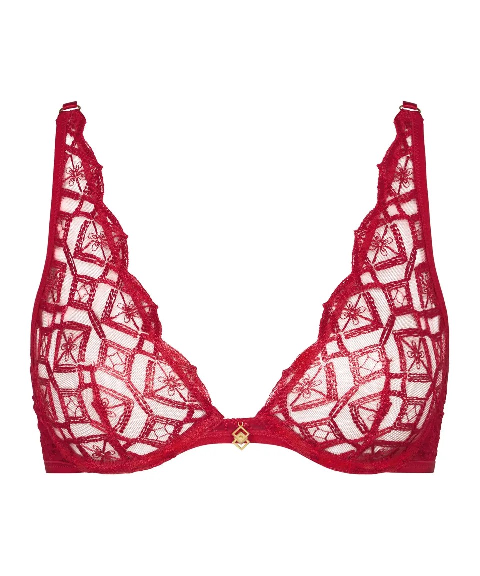 aubade-sense-of-illusion-soutien-gorge-triangle-ultra-plunge-armatures-red-berry image 1