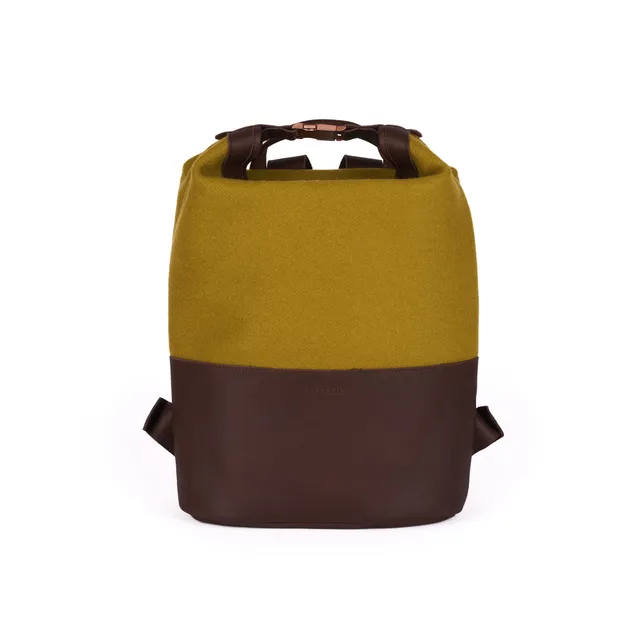 atelier-tuffery-sac-dos-cuir-laine-fran-aise-olive image 1