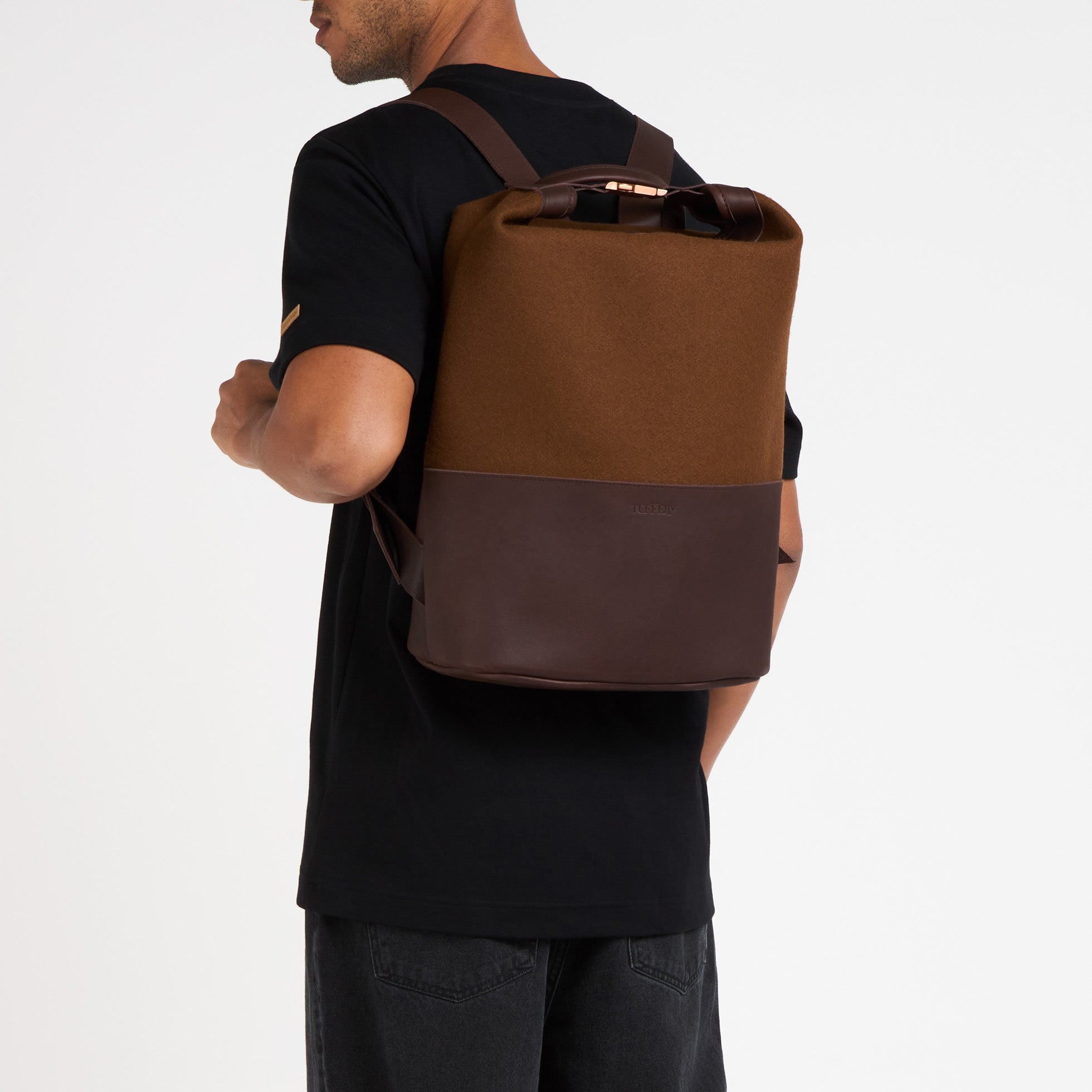 atelier-tuffery-sac-dos-cuir-laine-fran-aise-chocolat image 4