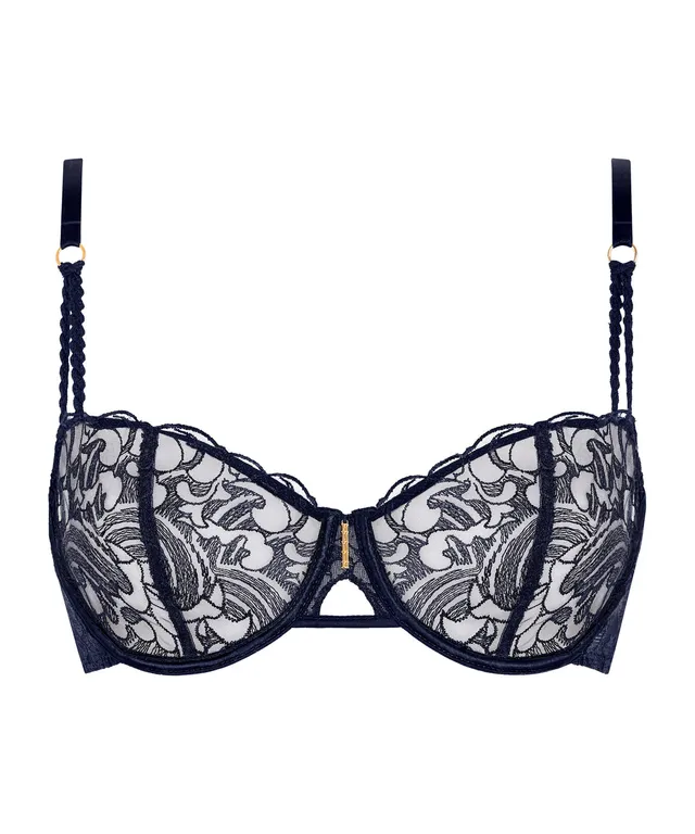 aubade-satin-memories-demi-corbeille-bleu-deep-sea image 1