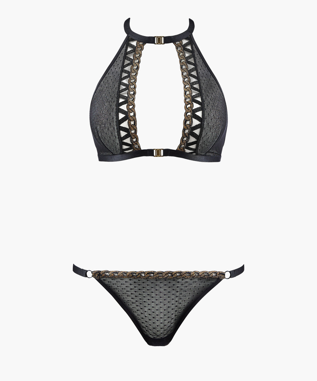 aubade-unchain-me-up-ensemble-bralette-mini-c-ur-noir-dor image 1