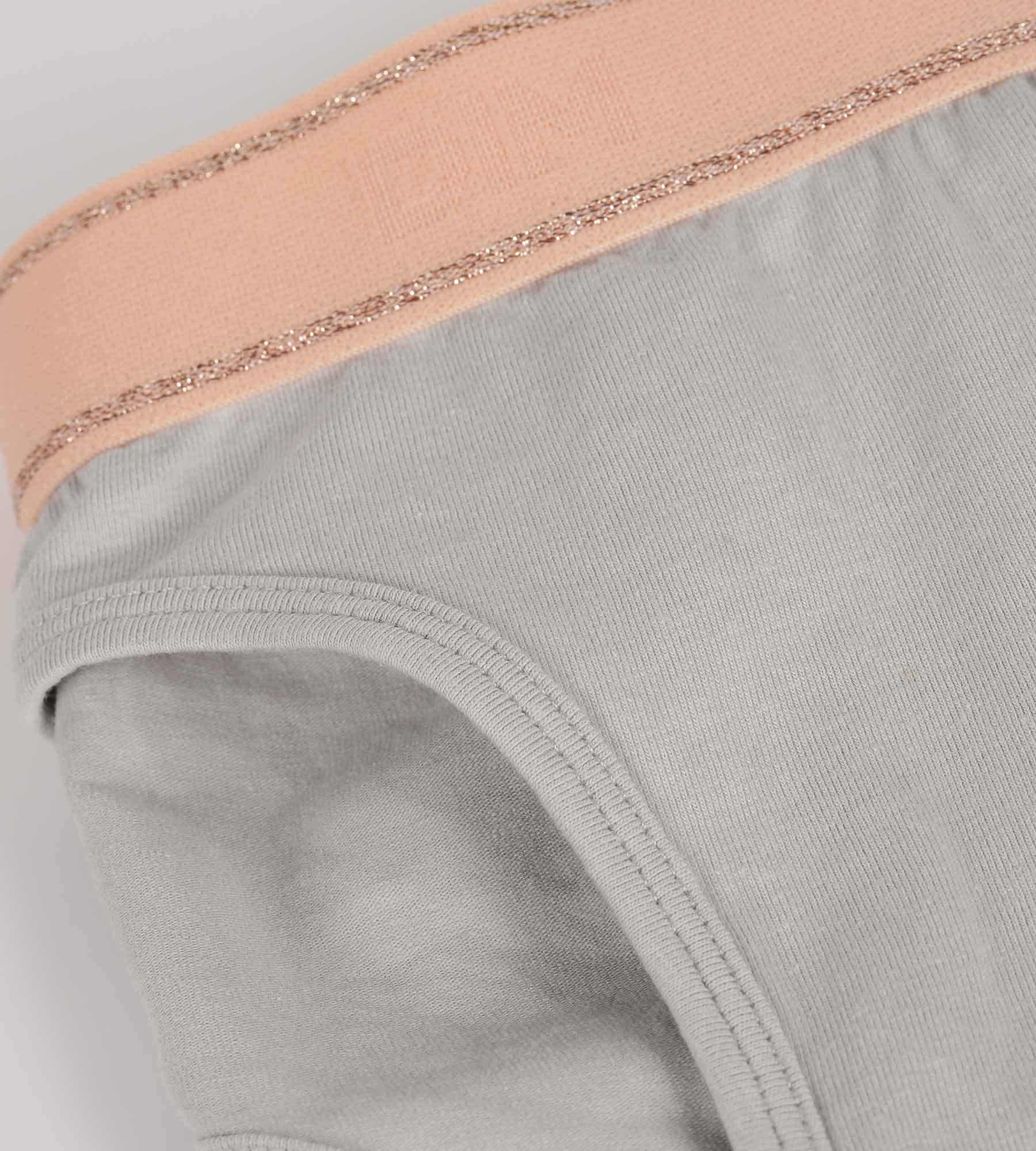 dim-sport-shorty-fille-gris-et-rose-coton-stretch-ceinture-glitter image 3