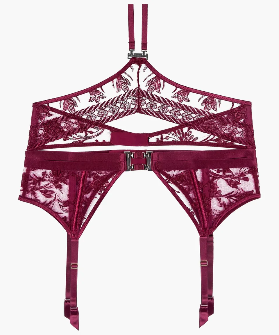 aubade-magnetic-spell-strumpfhalter-crimson-red-porte-jarretelles-brod-avec-cha- image 1