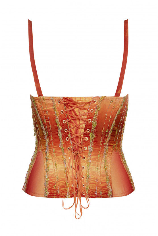 cadolle-astrid-corset-orange-broderie-satin image 2