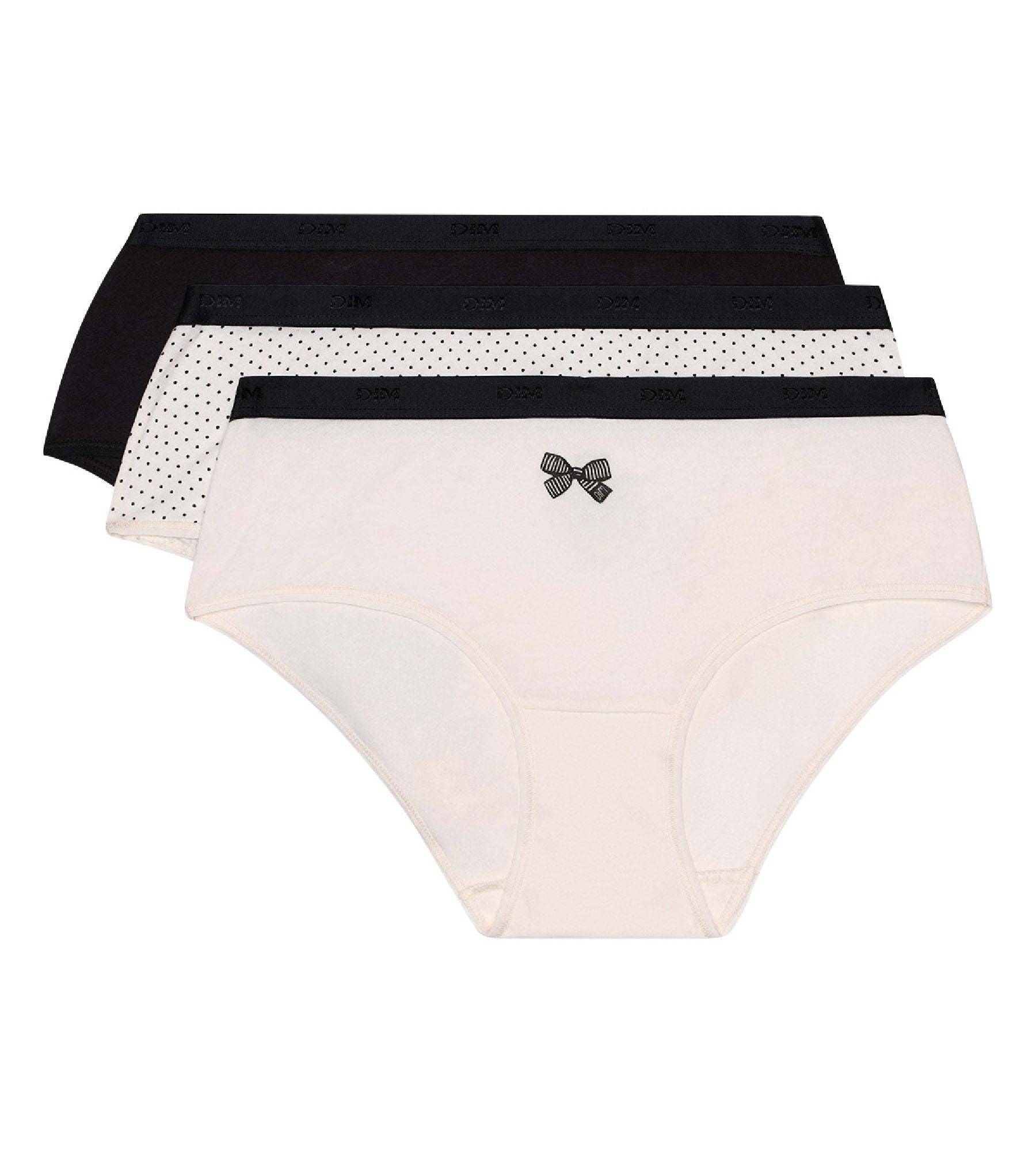 dim-les-pockets-lot-de-3-boxers-femme-coton-n-ud-noir image 5