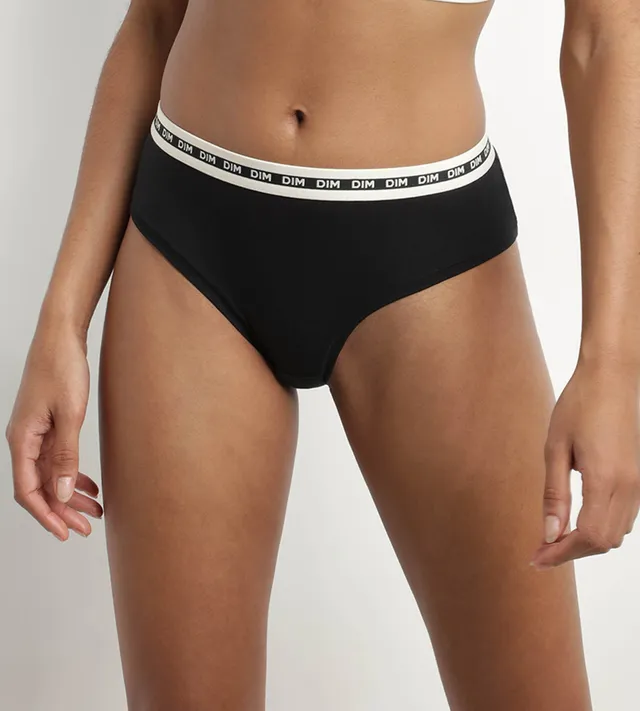 dim-icons-shorty-femme-coton-modal-noir-ceinture-contrast-e image 1