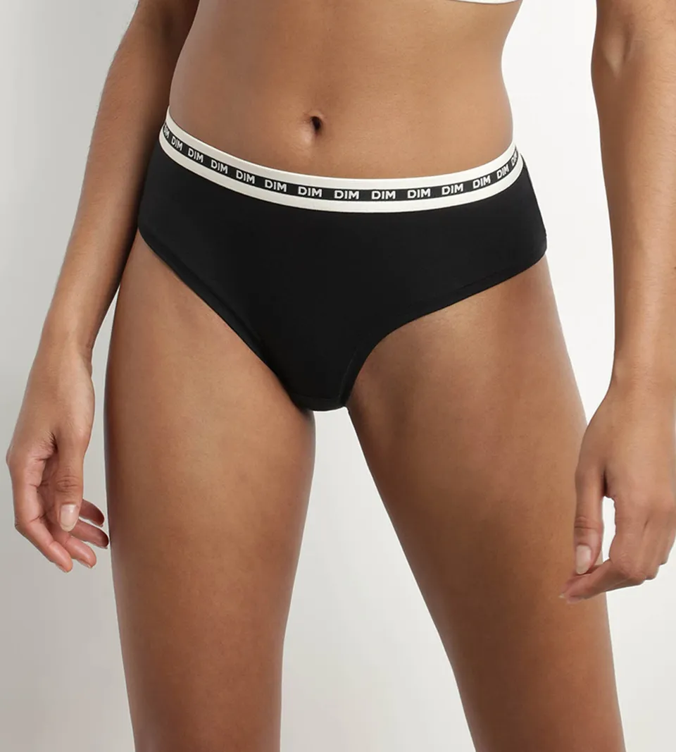 dim-icons-shorty-femme-coton-modal-noir-ceinture-contrast-e image 1