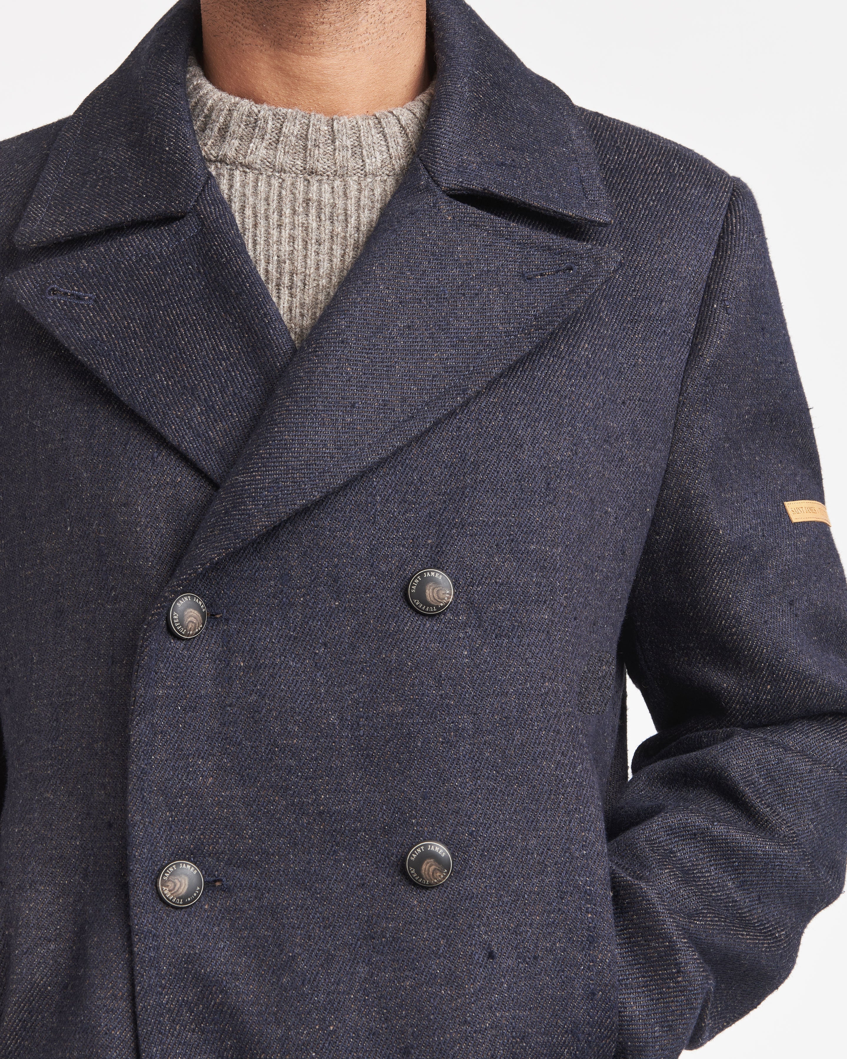 atelier-tuffery-x-saint-james-caban-h-ritage-homme-chanvre-laine-bleu-fonc image 5
