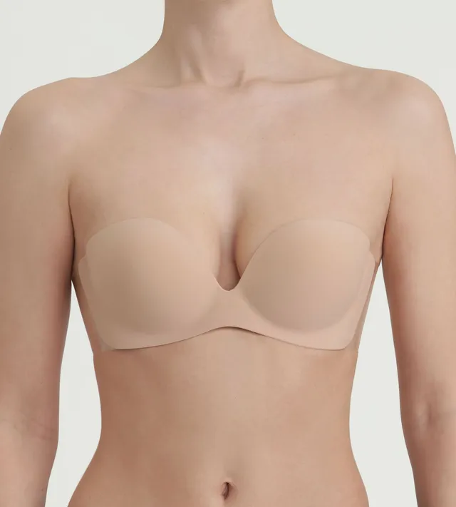 dim-soutien-gorge-bandeau-adh-sif-sans-bretelles-nude-silicone image 1