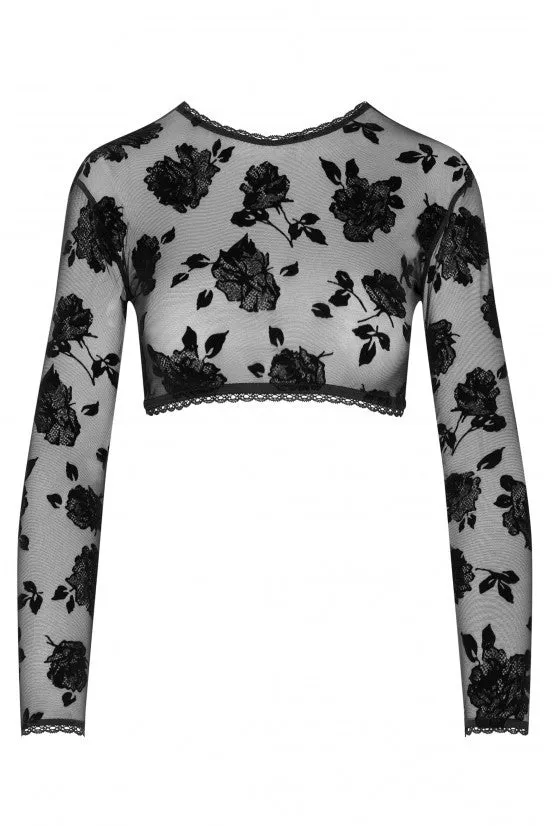 cadolle-crop-top-grandes-roses-velours-doubl-tulle image 1