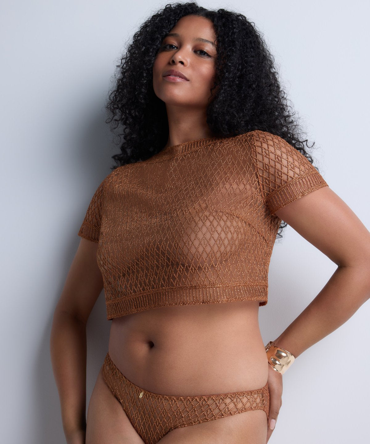 aubade-stardust-dream-top-manches-courtes-amber-gold-3 image 2