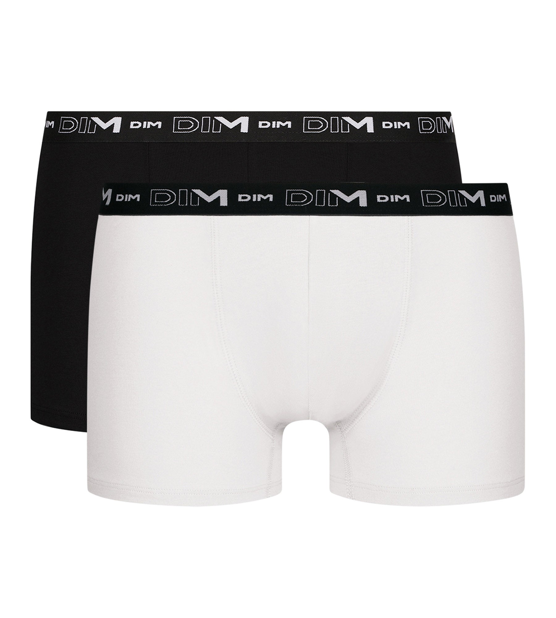dim-lot-de-2-boxers-homme-coton-stretch-noir-blanc-d6596t2 image 3