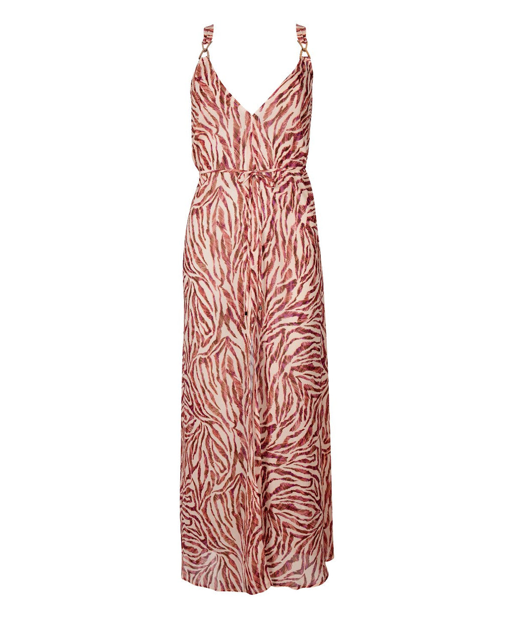 aubade-beach-walk-robe-longue-pink-tiger image 1