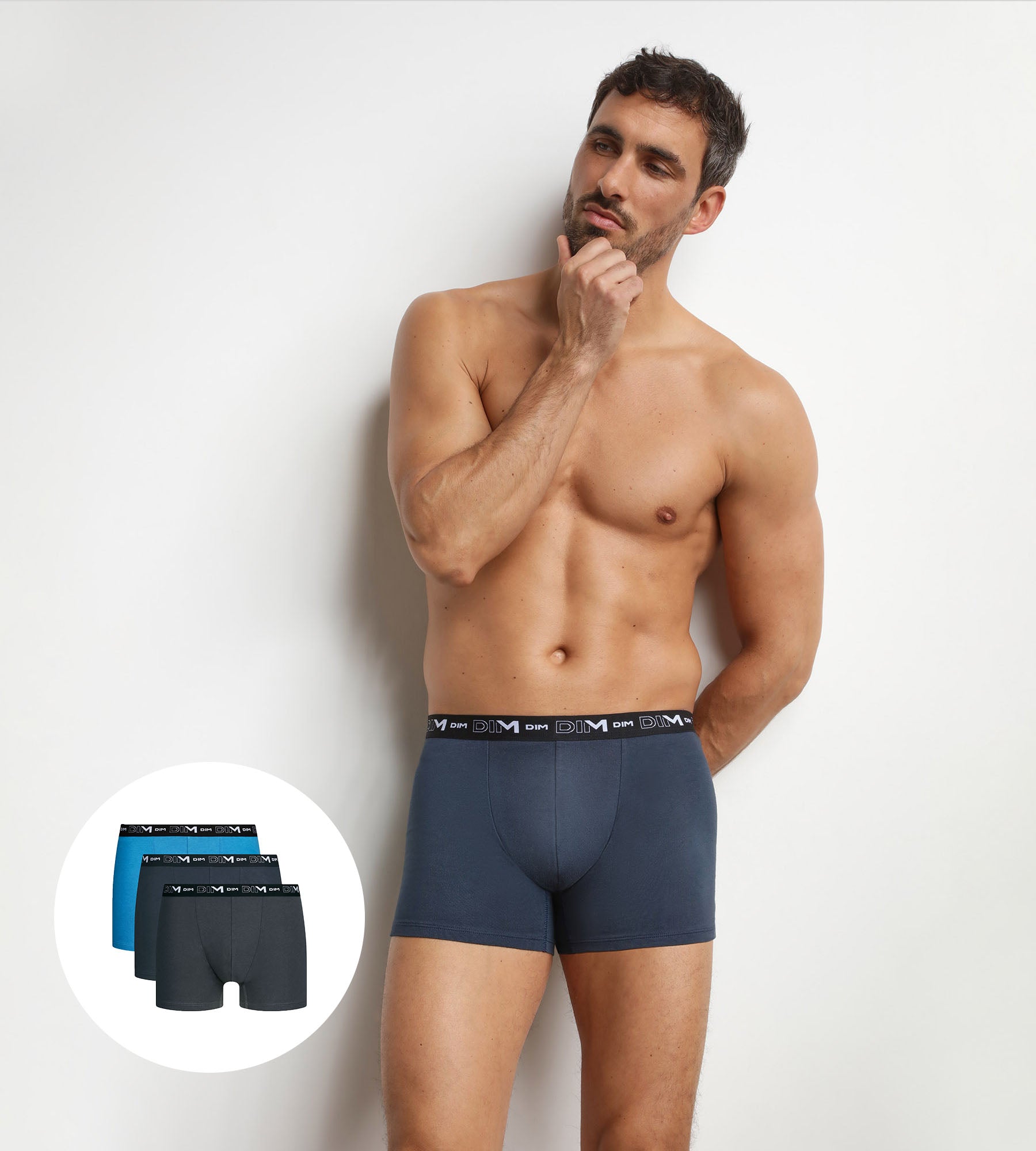 dim-lot-de-3-boxers-homme-coton-stretch-atlantique image 1