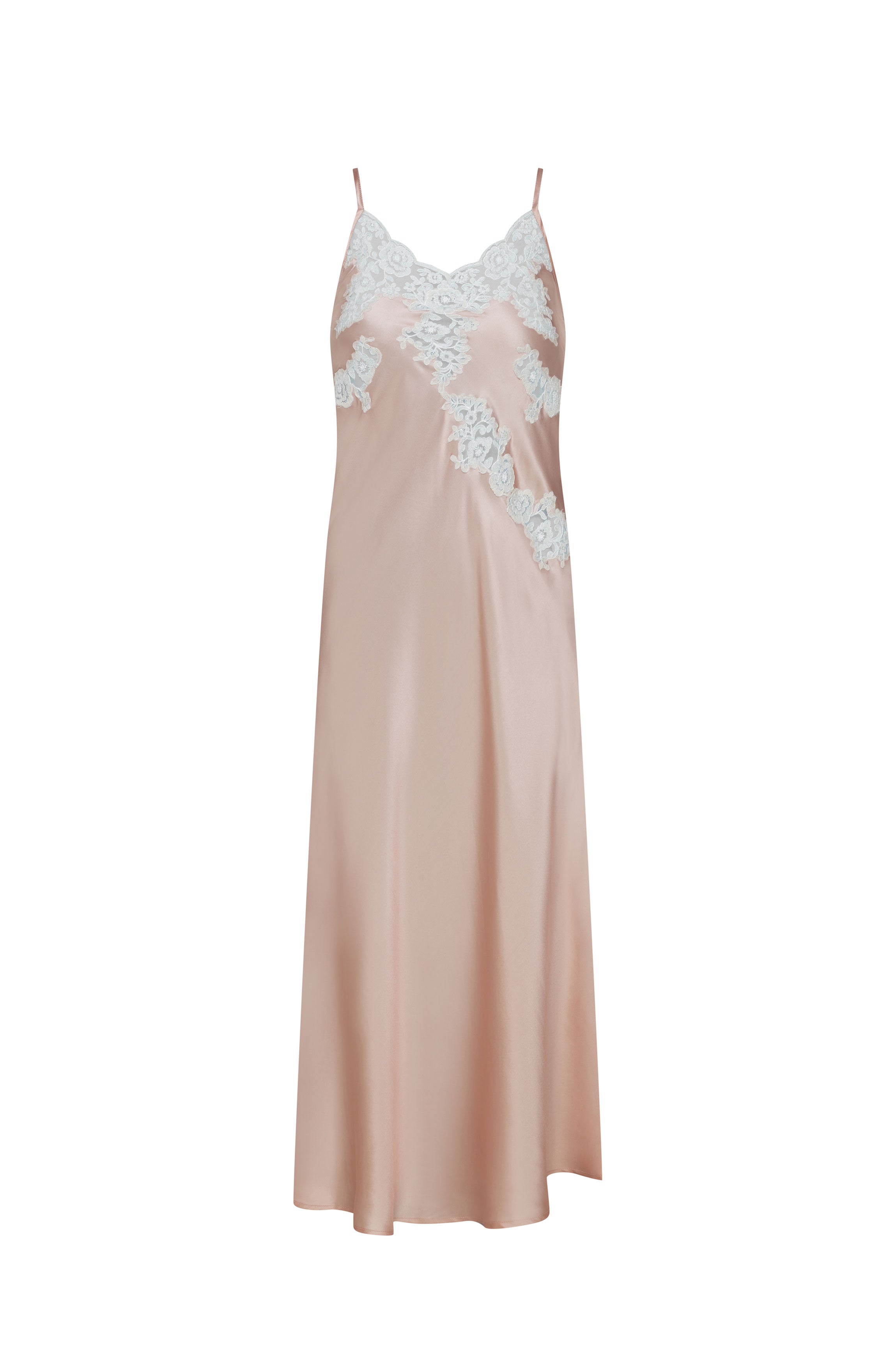 cadolle-chemise-de-nuit-longue-soie-rose-poudr-e image 1