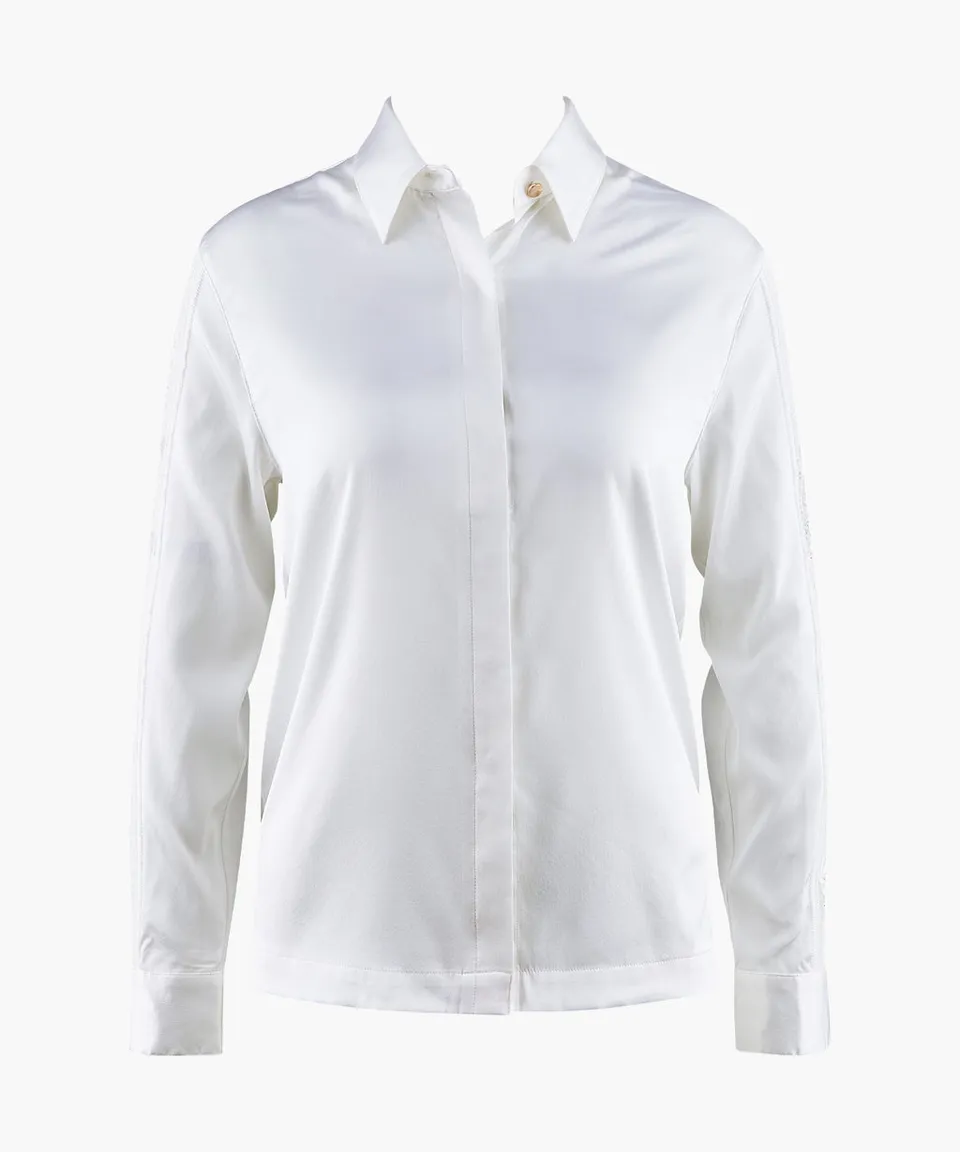 aubade-midnight-whisper-blouse-opale-chemise-en-soie-avec-inserts-en-dentelle-et image 1
