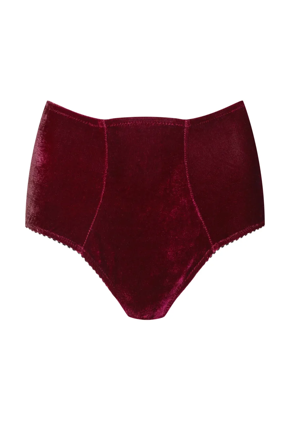 cadolle-culotte-taille-haute-velours-bordeaux-gina image 1