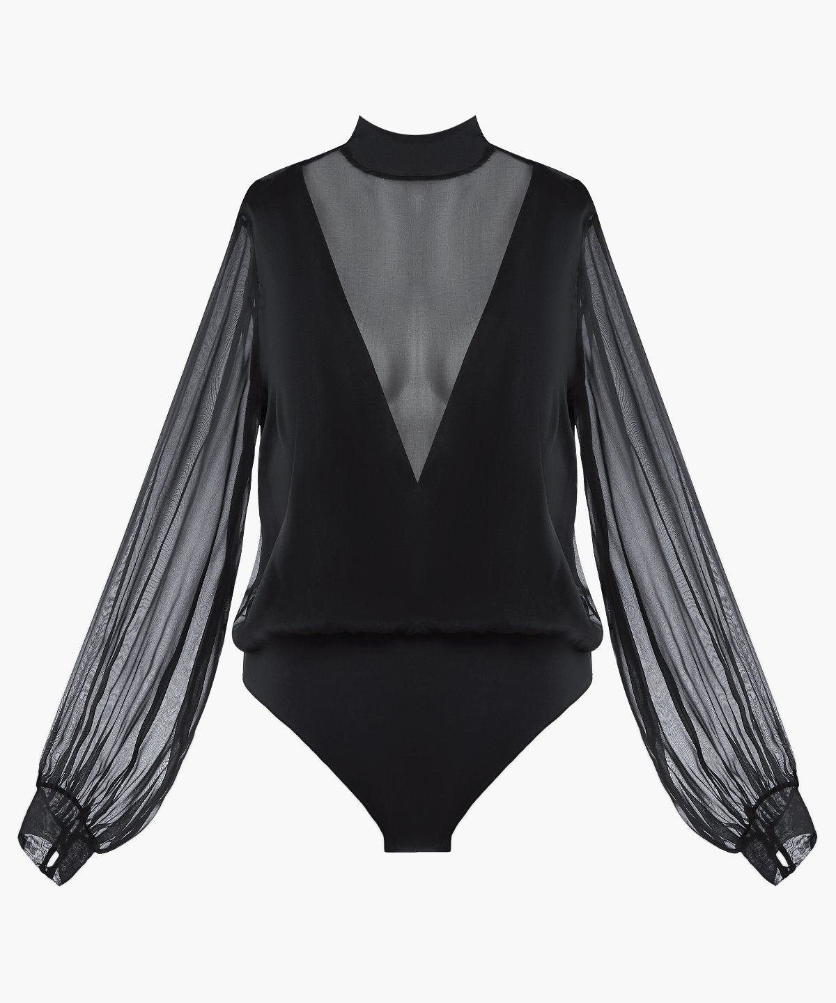 les-bodys-by-aubade-body-manches-longues-en-mousseline-de-soie-noir image 1