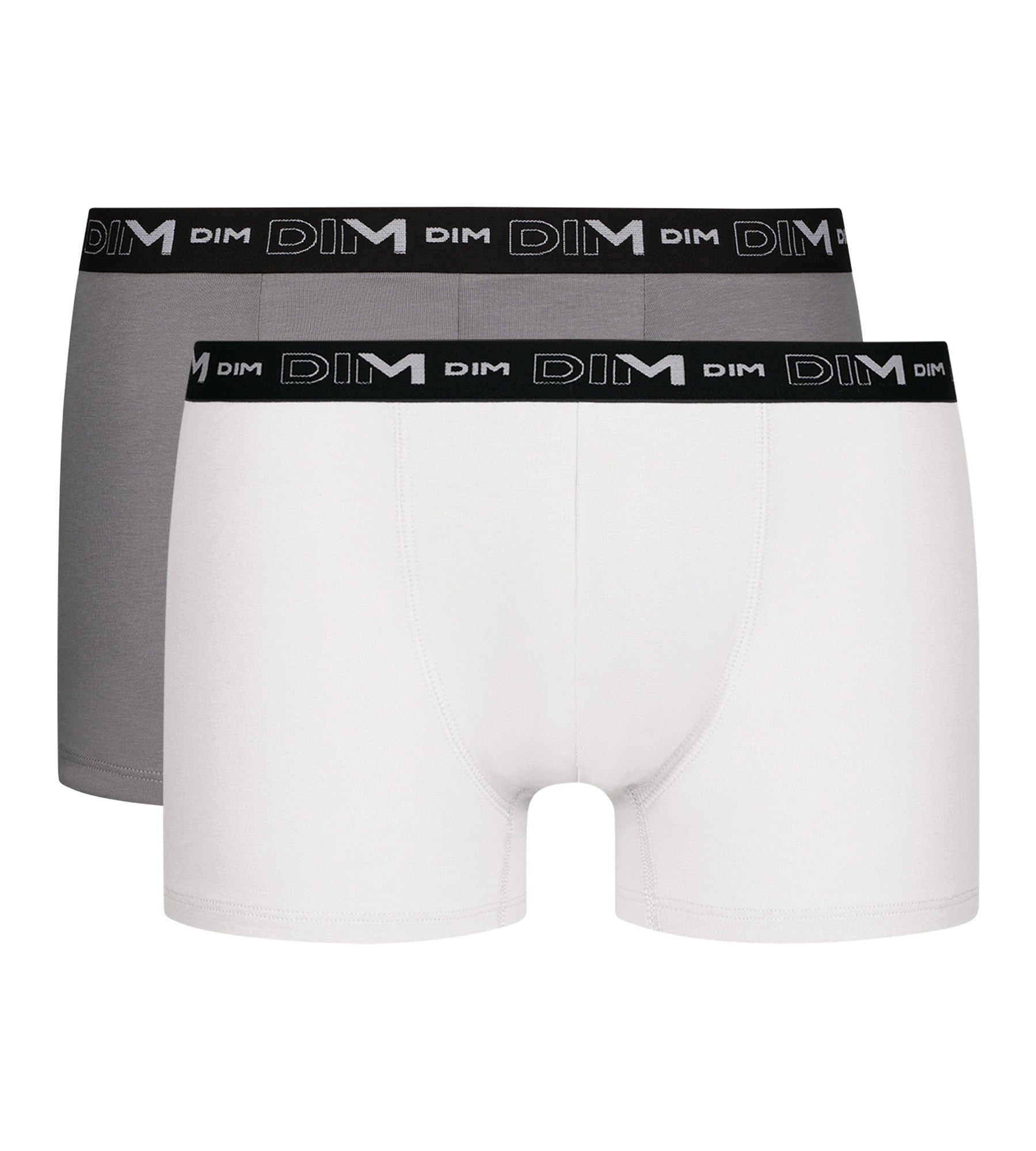 dim-lot-de-2-boxers-homme-coton-stretch-blanc-gris-d6596t2 image 3