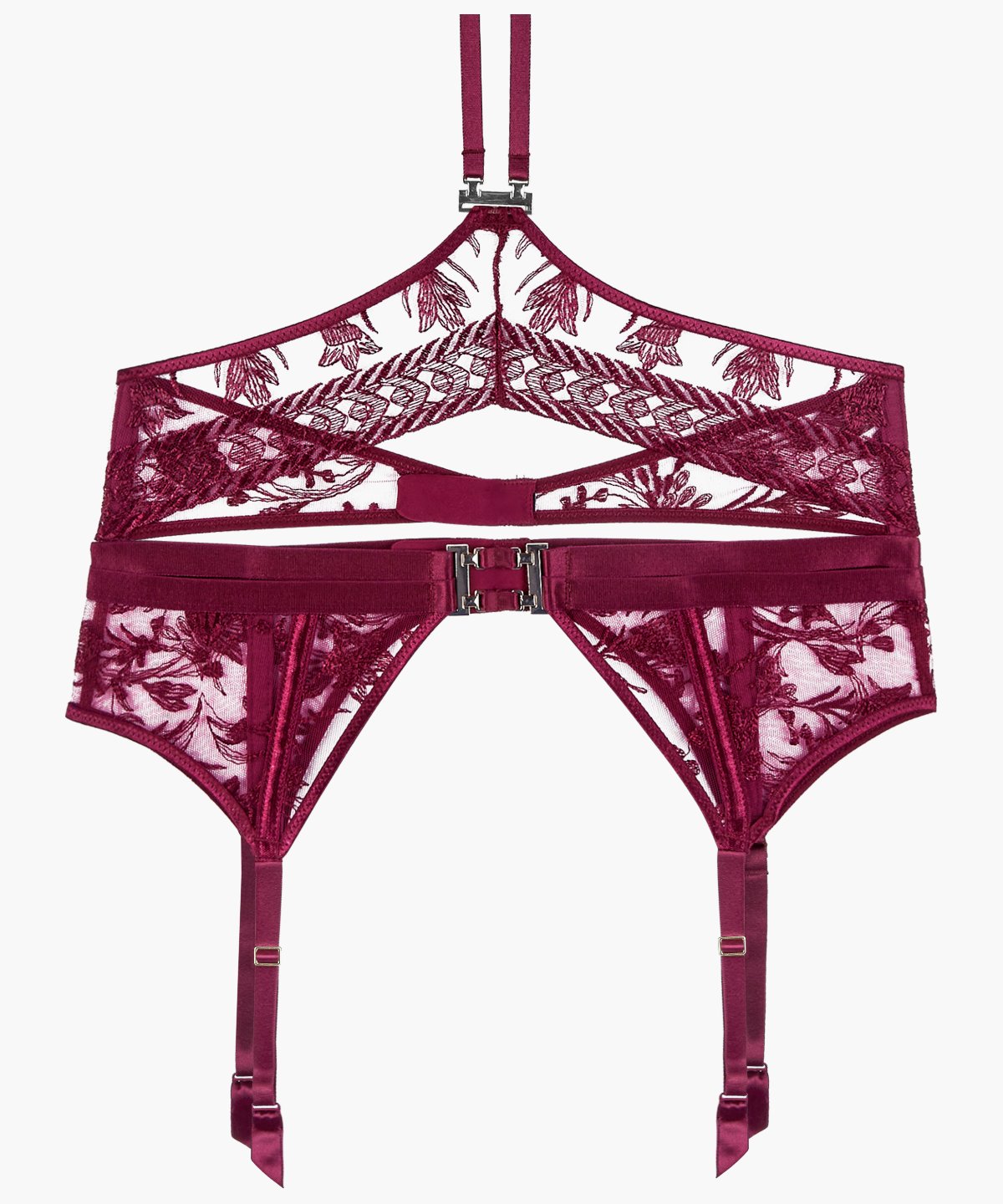 aubade-magnetic-spell-porte-jarretelles-crimson-red-avec-harnais-amovible image 1