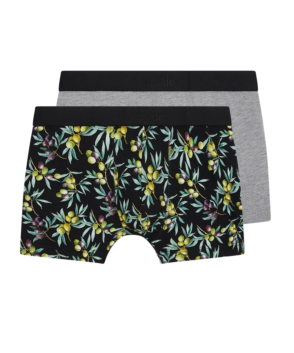 aubade-homme-pack-2-boxers-olives image 1