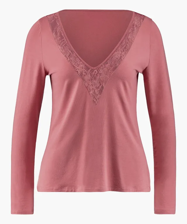 aubade-lazy-days-top-manches-longues-rosewood image 1