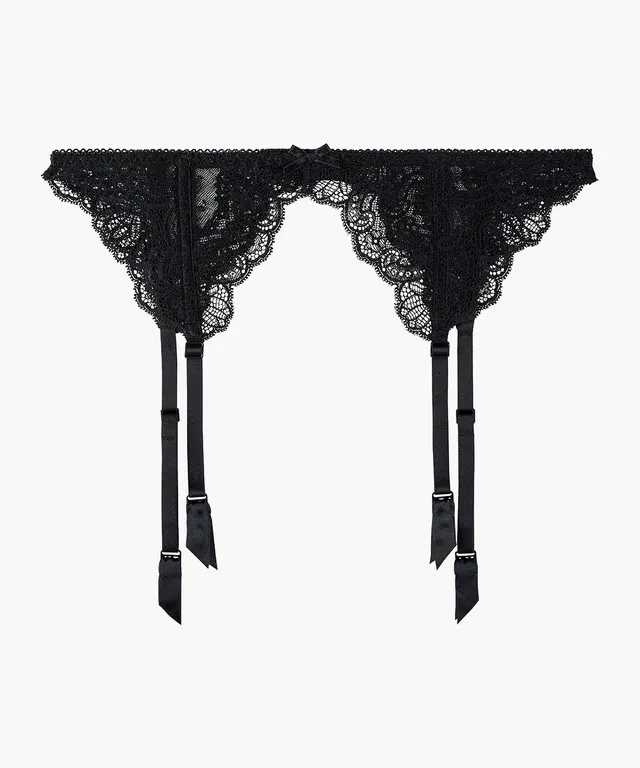 aubade-danse-des-sens-porte-jarretelles-noir-dentelle-transparente-basques-en-ga image 1