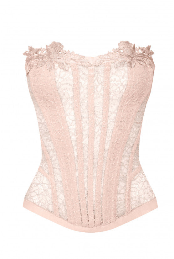 cadolle-corset-malia-blush-dentelle-chantilly image 1