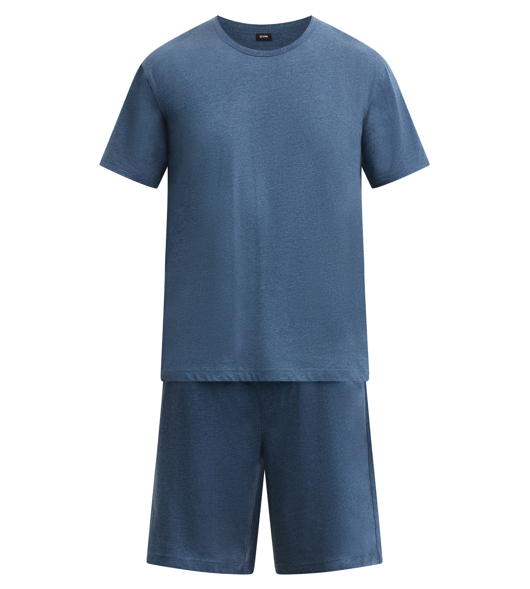 dim-homme-jersey-ensemble-pyjama-short-bleu-m-lange image 5