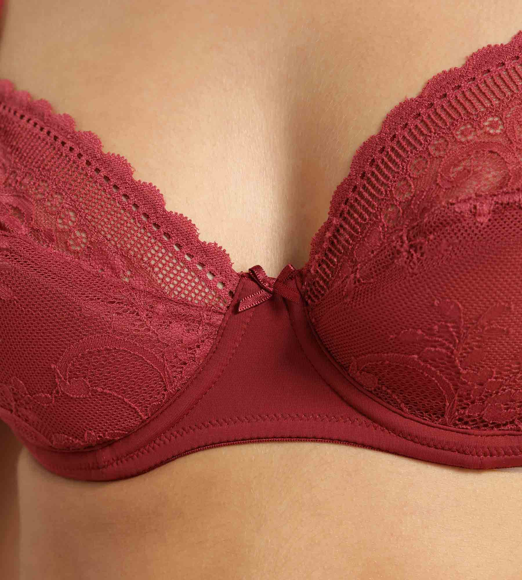 dim-f-minine-soutien-gorge-embo-tant-dentelle-rouge-marron image 6