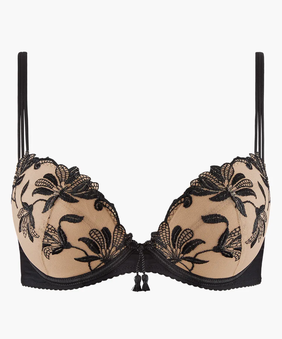 aubade-lovessence-soutien-gorge-push-up-coussinets-tulle-recycl-noir image 1